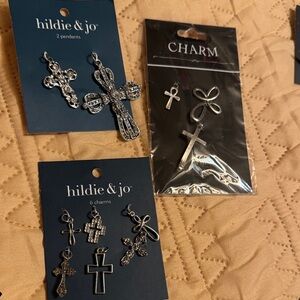 Silver Cross Charms by Hildie & Jo
